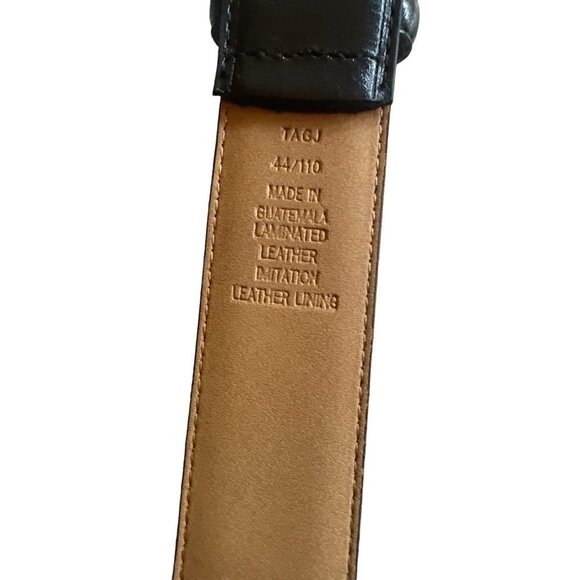 Mens Black Laminated Leather Belt Size 44 - Picture 3 of 5